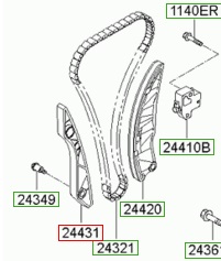 Направляющая цепи ГРМ HYUNDAI/KIA i30/Ceed 1.6i - HYUNDAI/KIA/244312B000
