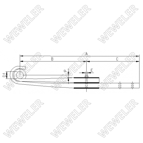 Полурессора ROR 2-лист. 530х420/2х40х100 - WEWELER/F260Z190ZA75