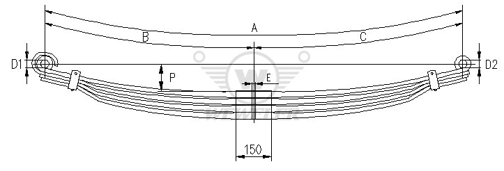 Рессора SCANIA 4-лист. перед. 910х910/4х28х90 - WEWELER/F010T191ZA75