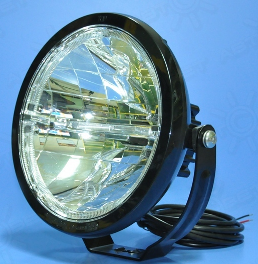 Фара дальнего света D=230 LED (2 x Led 12/24 25W) + (6Led 2.4Wподсветка) с габ.огнем "кольцо+планка" - WAS/872W116