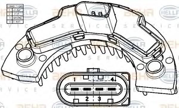 Реостат отопителя VOLVO FH/FM - HELLA/BEHR/5HL351320-801