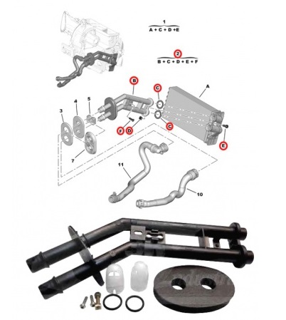 Патрубок отопителя Peugeot 307/Citroen C4 +уплотн. кольца - PEUGEOT/CITROEN/6448N9