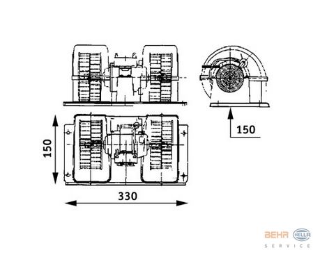 Электродвигатель отопителя RVI Magnum - HELLA/BEHR/8EW009157-481