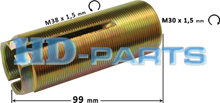 Втулка резьбовая M30x1,5/M38x1,5/L=99мм продольной тяги - HD Parts/307030