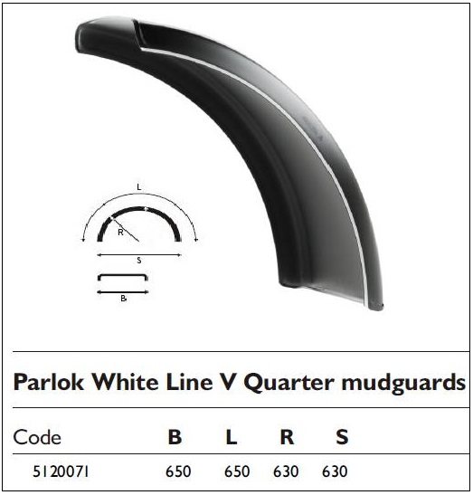 Крыло прицепа 650x650 R630 1/4 для сдвоенных колес - PARLOK/5120071