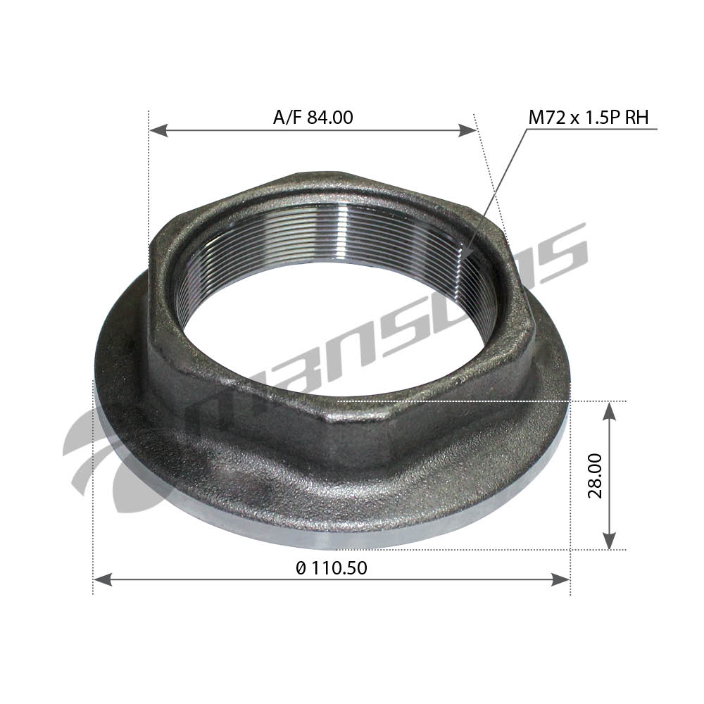 Гайка М72x1.5 оси SAF SKRB 9019/22 правая - MANSONS/602008