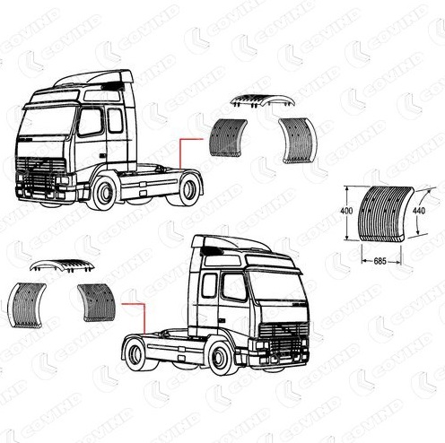 Крыло VOLVO заднее/передняя часть OLD(440) - UK RATIO/8156551UK