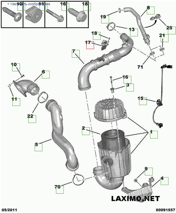 Датчик расхода воздуха Peugeot Boxer III, 2.2 HDI 130 - PEUGEOT/CITROEN/9674958880