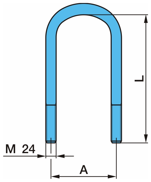 Стремянка М24х125 h=301+гайки - WEWELER/B179M24A065