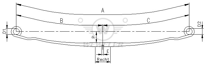 Рессора MAN 1-лист. перед. 925x925/1х40/90 S24 S24 - WEWELER/F088T453ZA75