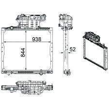 Радиатор MAN TGA/TGS 938х844х52мм - HELLA/BEHR/8MK376756-011