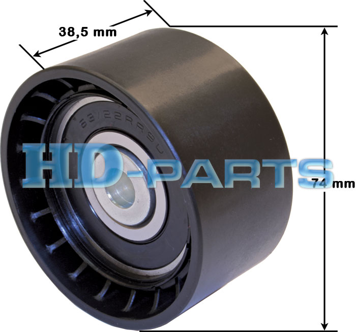 Ролик направляющий SCANIA-P/R/G, DC9/13XPI D=74/h=38.5 (гладкий) - HD Parts/302410