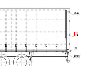 Штанга сдвижного тента SCHMITZ 2815мм - SCHMITZ/712543