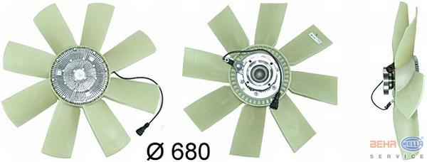 Вискомуфта вентилятора VOLVO FM с крыльчаткой d=680 - HELLA/BEHR/8MV376731-471