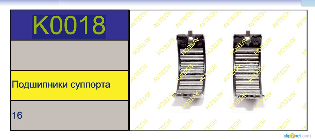 Подшипник суппорта KNORR SN/SB/SK (игольчатый) - AVTECH/K0018