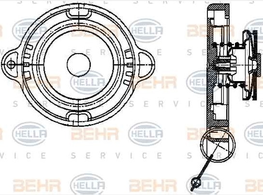 Крышка расширительного бачка MAN F2000 (клапан - 1.0 bar) - HELLA/BEHR/8MY376742-001