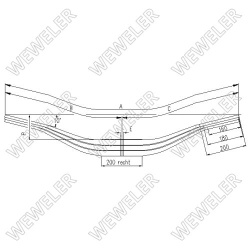Рессора BPW 3-лист. 600х600х3/25х100 FA=82 - WEWELER/F179Z176ZB70
