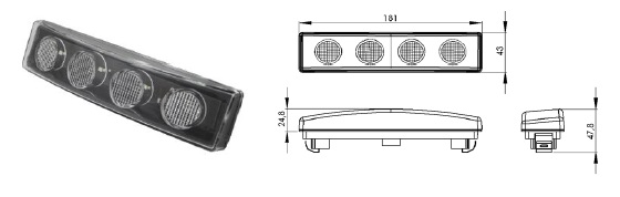 Фонарь габаритный SCANIA-4/P/R/G LED белый (в козырёк) - HORPOL/LD651