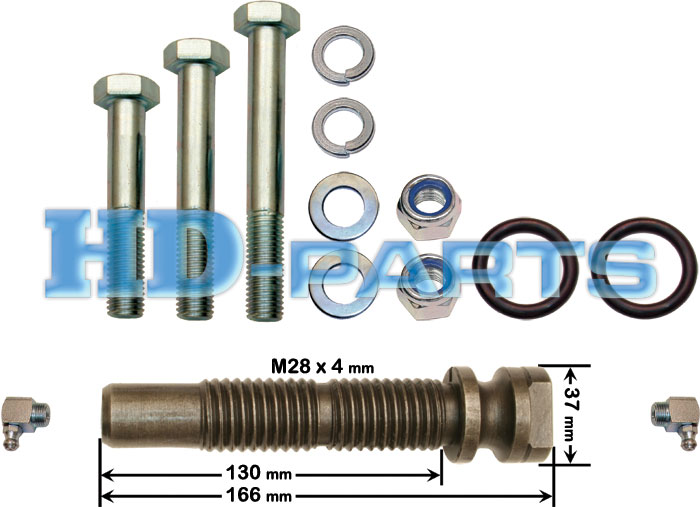 Палец рессоры SCANIA перед. + кольца + болты + маслёнка - HD Parts/312940