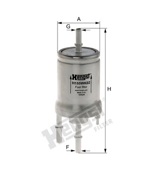 Фильтр топливный VW/Audi/Skoda с встроенным регулятором давления 4 bar - HENGST/H155WK02