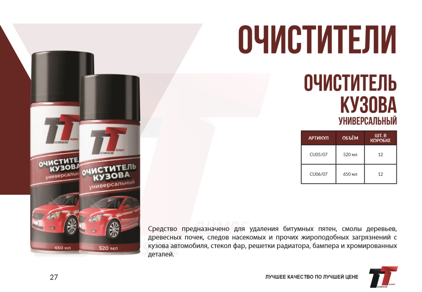 Очиститель кузова универсальный TT, аэрозоль - Technische Trumpf (НПО Химсинтез)/CU05/07
