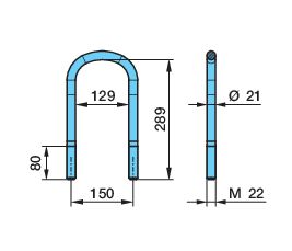 Стремянка М22х150 h=289 - WEWELER/B179M22A015