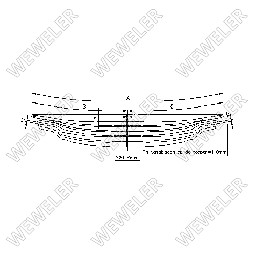 Рессора MB 5-лист. задн. 835x835/3х42+2х48/100 - WEWELER/F021T032ZA70