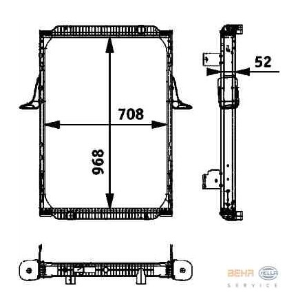 Радиатор RVI Premium 420Dci 968x708x52 - HELLA/BEHR/8MK376721-731